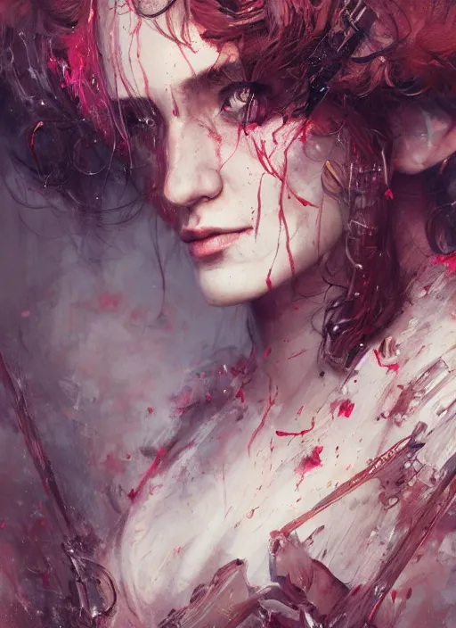 Prompt: reem abdullah painting, highly detailed, cinematic, 8 k, by stanley artgerm, tom bagshaw, greg rutkowski, carne griffiths, ayami kojima, beksinski, trending on deviantart, hyper - detailed, horror, full of color,