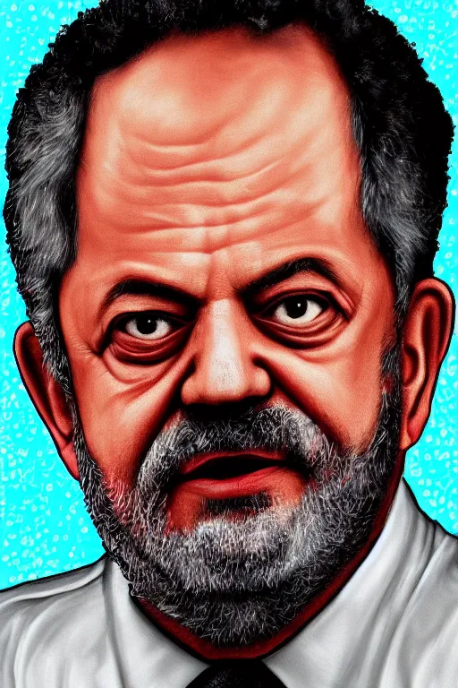 Image similar to a portrait of luiz inacio lula da sila, instrinsic, digital art