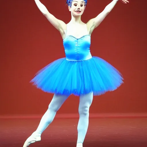 Prompt: a samoyed ballet dancer in a tutu