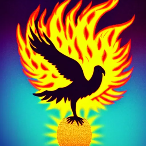 Image similar to phoenix in fire, sun, flowers, Venus, feminism, eggs, hip hop, rap