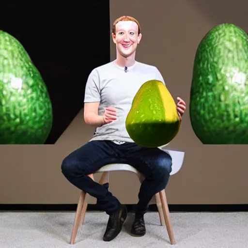 Image similar to mark zuckerberg as an avocado chair