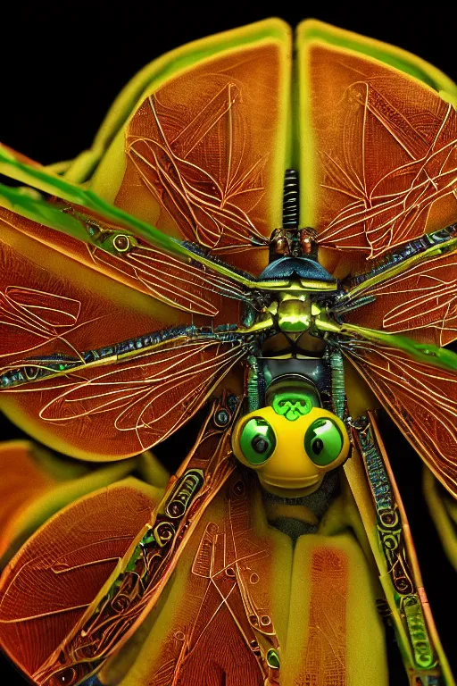 Image similar to a macro photograph of a pixar bio - mech cyborg dragonfly surrounded by sacred geometry by adam gor, by javier ruperez, by ellen jewett, 8 k