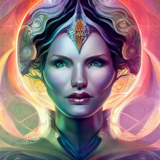 Image similar to timelord metatron, heroine, beautiful, detailed symmetrical close - up portrait, intricate complexity, in the style of artgerm and peter mohrbacher, cel - shaded