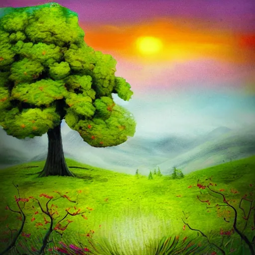 Image similar to beautiful landscape in the morning metaphysical art