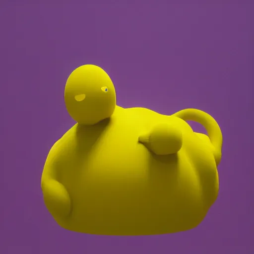 Image similar to yellow blob by James Jean and by beeple, 3D render, unreal engine,