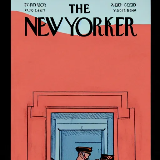 Image similar to new yorker cover showing the fbi raiding mar a lago