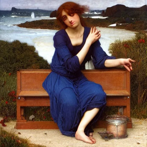 Prompt: wind kissed pictures, ashes, lament, catastrophe ballet, photorealism, hyper - realism, 4 k, high resolution, hyper detailed, by waterhouse, by godward, by munier,