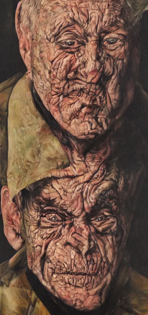 Image similar to macabre magic realism portrait painted by ivan albright