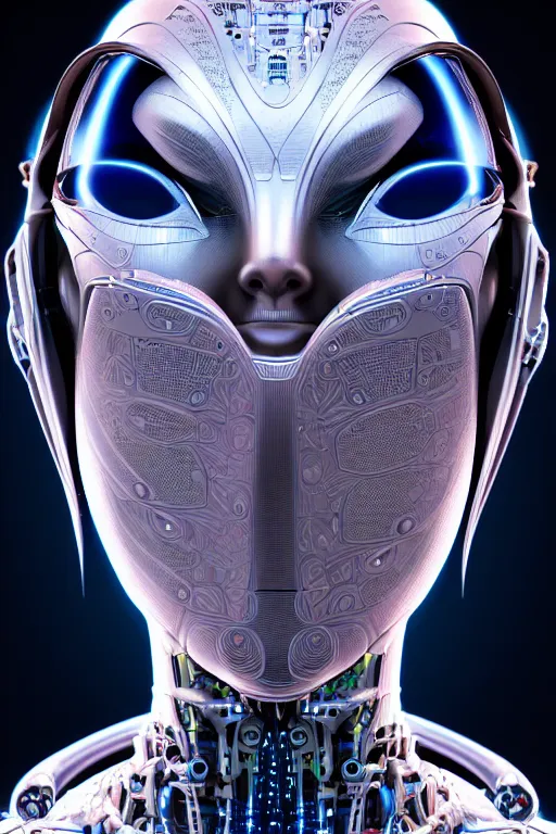 Image similar to detailed photo of the half - cybernetic robocatgirl, symmetry, awesome exposition, very detailed, highly accurate, intricate, professional lighting diffracted lightrays, 8 k, sense of awe, science magazine cover