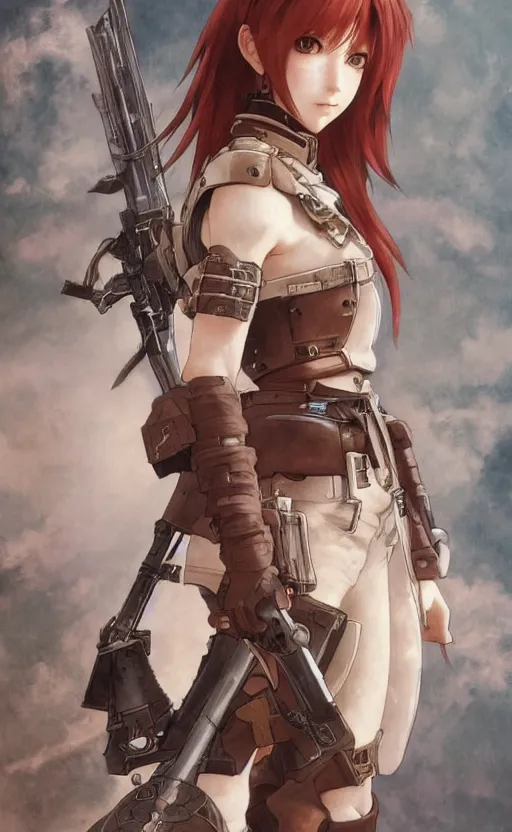 Image similar to final fantasy 1 0 soldier girl, anime style, red short hair, hair down, symmetrical facial features, from arknights, hyper realistic, 4 k, rule of thirds, extreme detail, detailed drawing, pixiv, knight armor, by alphonse mucha, greg rutkowski, sharp focus, backlit