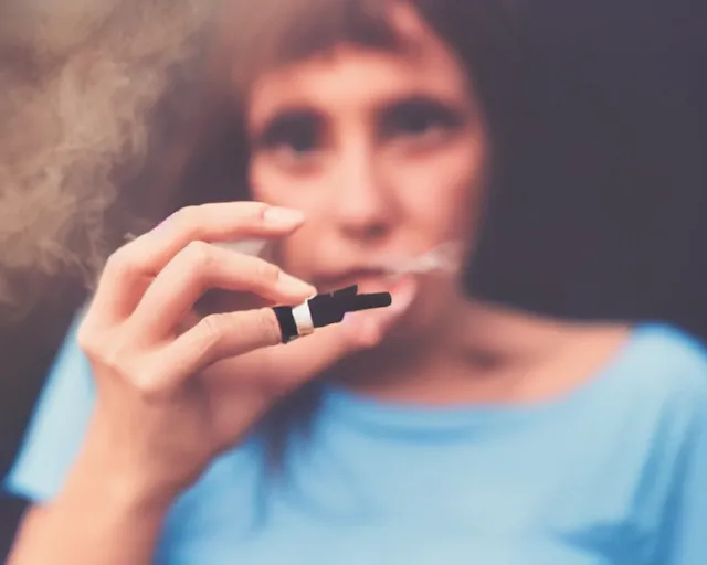 Image similar to a lomographic photo of woman hand with cigarette