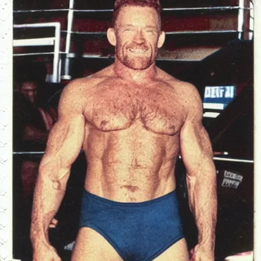 Image similar to Polaroid image of Max Martini as wrestler