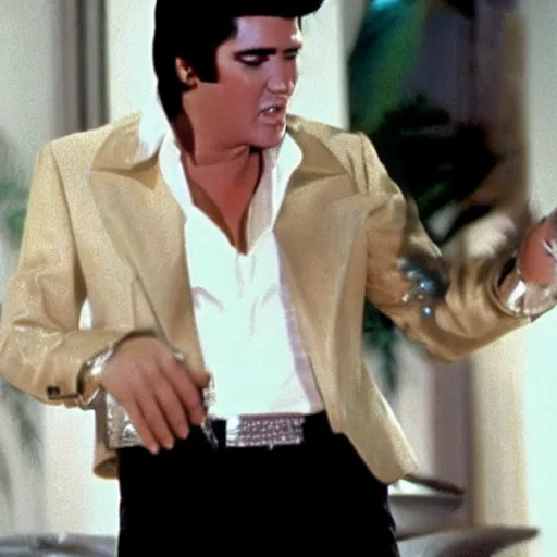 Prompt: elvis as tony montana in scarface