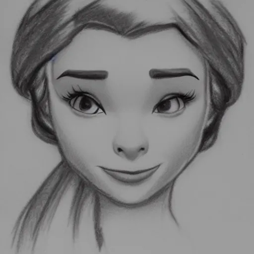 Image similar to milt kahl pencil sketch of chloe grace moretz in disney snow white