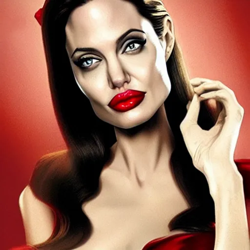 Image similar to Angelina Jolie as Jessica Rabbit