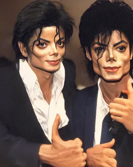 Prompt: genetic combination of michael jackson and paul mccartney, photographed in 1 9 9 7, dynamic lighting, ultra detailed, award winning photo