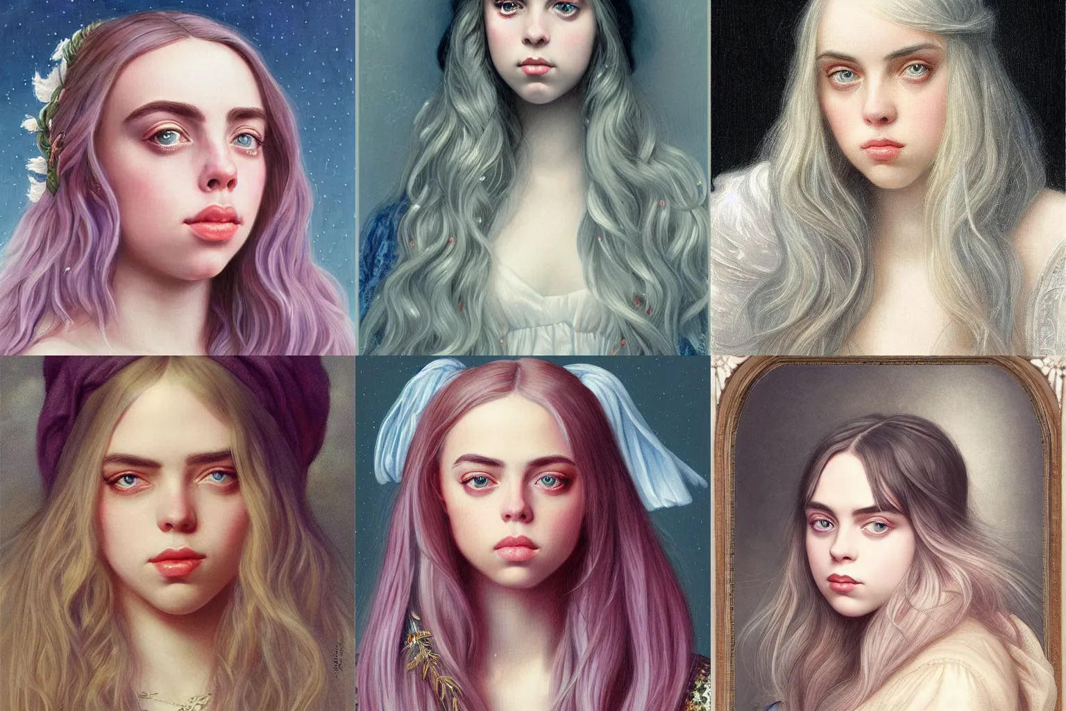 Prompt: Portrait of Billie Eilish, romantic, illustration, highly detailed, by Emile Vernon