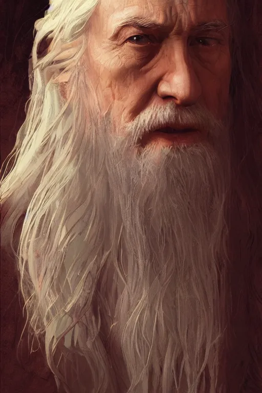 Prompt: Albus Dumbledore, diffuse lighting, fantasy, intricate, elegant, highly detailed, lifelike, photorealistic, digital painting, artstation, illustration, concept art, smooth, sharp focus, art by John Collier and Albert Aublet and Krenz Cushart and Artem Demura and Alphonse Mucha