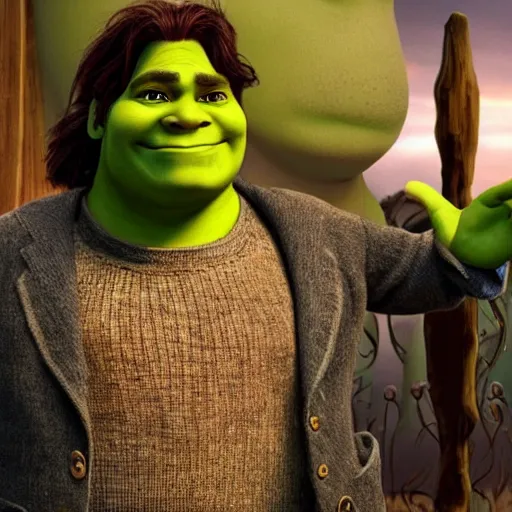 Image similar to johnny depp as shrek