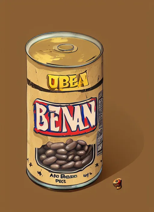 Prompt: A can of beans, detailed digital art, trending on Artstation