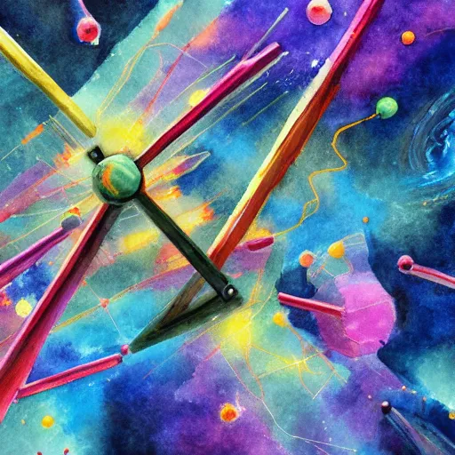 Prompt: mathematics. mathematics. antibodies and viruses in space. watercolor. amazing painting. high resolution. highly realistic. cool tones. close - up. 8 k. trending on artstation.