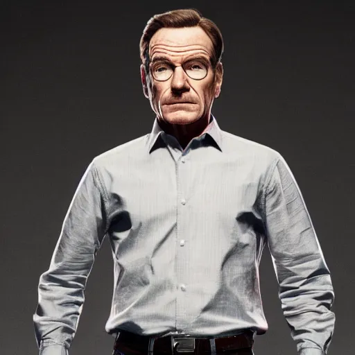 Prompt: bryan cranston as giga chad, hd 4k photo