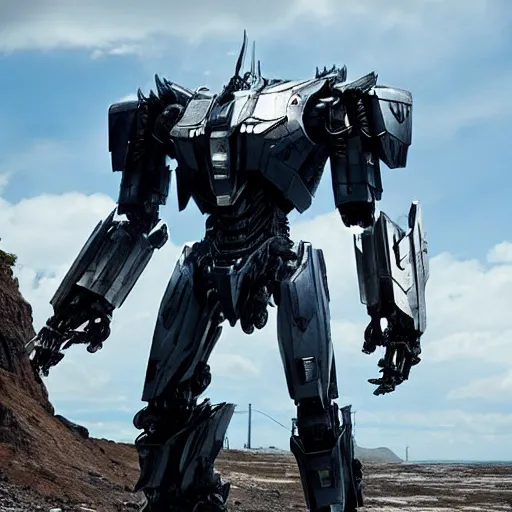 Image similar to cinematic still in westworld and pacific rim movie and real steel movie, full body mega mech by fujioka kenki, full body mega mech by mamoru nagano