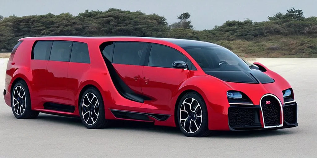 Image similar to “2022 Bugatti Minivan, ultra realistic, 4K”