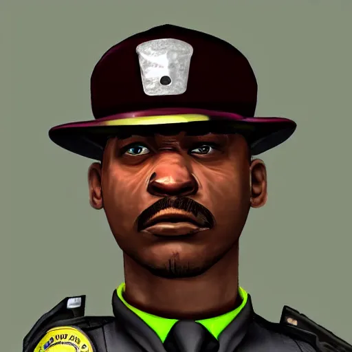 Prompt: officer tenpenny from gta san andreas, real life high quality photograph