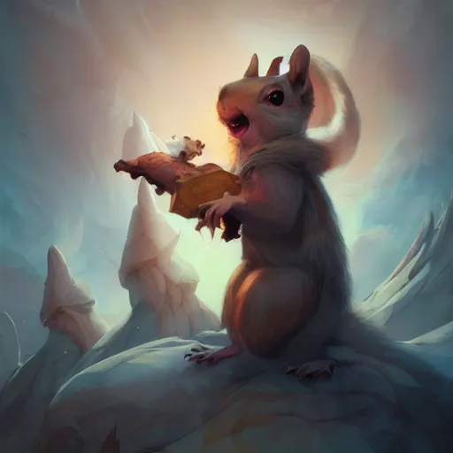 Prompt: anthropomorphic squirrel wizard casts a swirling spell, DnD character art portrait, DeviantArt Artstation, by Jason Felix and Peter Mohrbacher and Ross Tran and Greg Rutkowski, behance HD, detailed matte fantasy painting, cinematic lighting