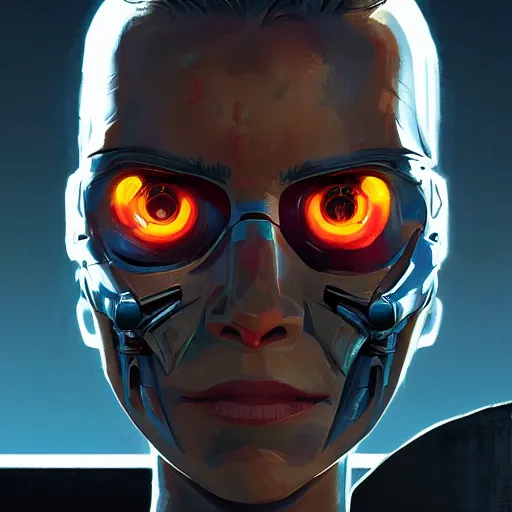 Image similar to face icon stylized minimalist terminator dark fate, loftis, cory behance hd by jesper ejsing, by rhads, makoto shinkai and lois van baarle, ilya kuvshinov, rossdraws global illumination