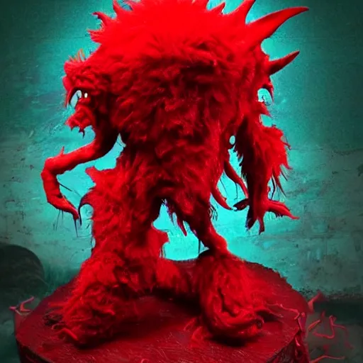 Prompt: evil red dream monster from the void