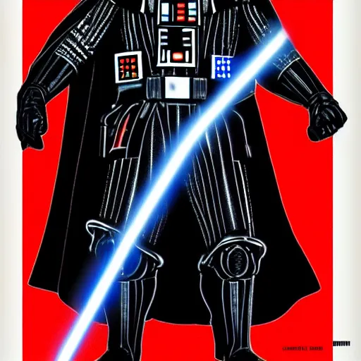 Prompt: darth vader in the style of a soviet propaganda poster