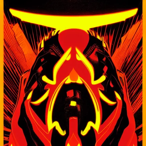 Image similar to flame neon on a black color scheme with fluorescent fire, in the graphic style of Patrick Gleason, detailed art, trending on Artstation, sharp focus, Beautiful comic art