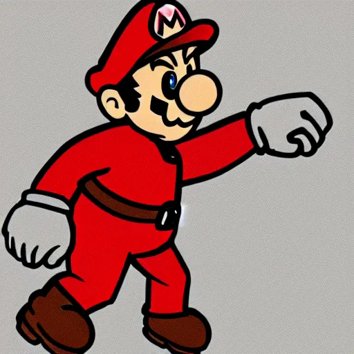 Image similar to a drawing of mario made in blood