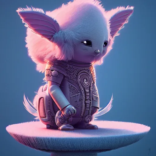 Image similar to fluffy android:: by beeple and James Gilleard and Justin Gerard :: ornate, dynamic, particulate, intricate, elegant, highly detailed, centered, artstation, smooth, sharp focus, octane render, 3d