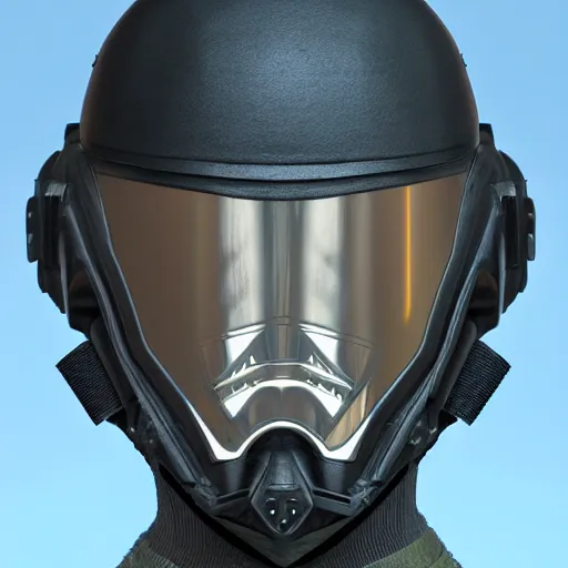 Prompt: front view swat military headgear helmet cyborg nano tech mechanical mask vision futuristic concept art trending on artstation digital paint 4 k render