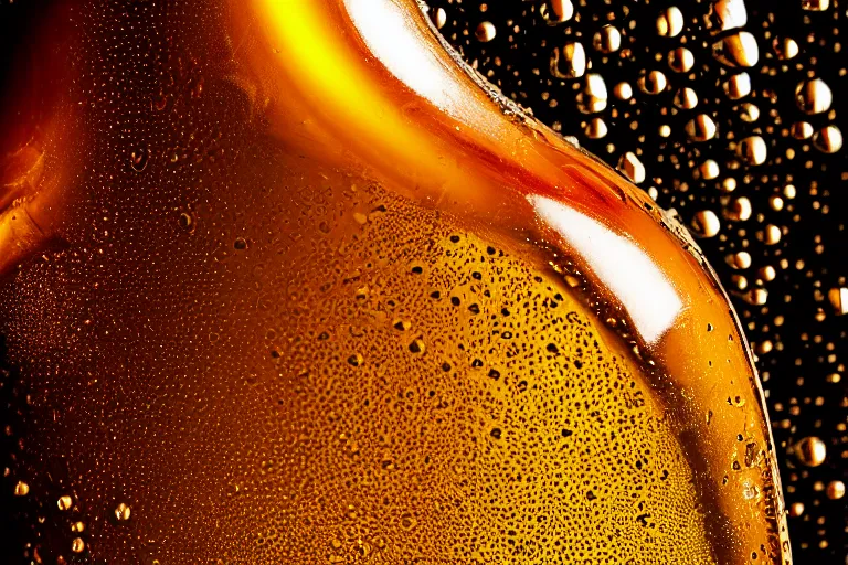 Image similar to a high detail photo of a bottle of beer, splashes of liquid, energetic, delicate by marcel christ