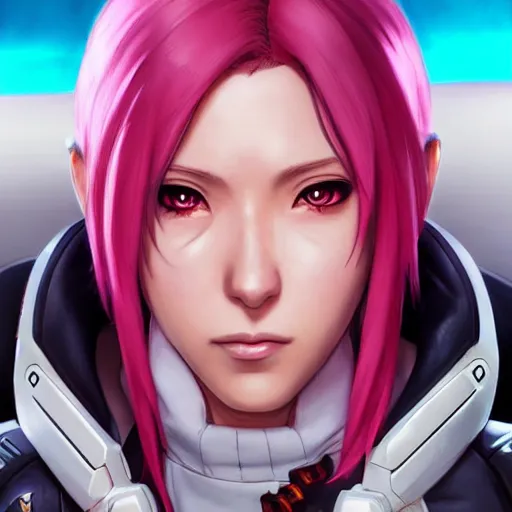 Image similar to sakura haruno as an overwatch character, cg animation, activision blizzard, realistic, character select portrait, by artgerm, greg rutkowski, alphonse mucha, 3 d