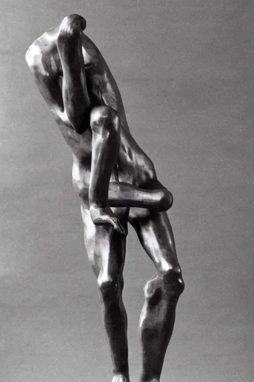 Image similar to full body, michel foucault sculpture by auguste rodin