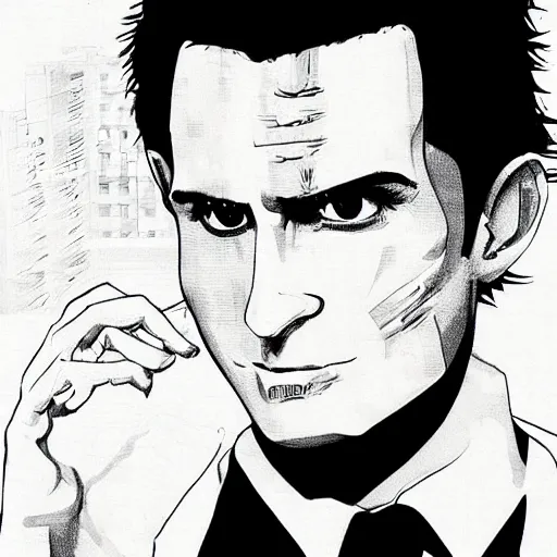 Prompt: anime Patrick Bateman, detailed