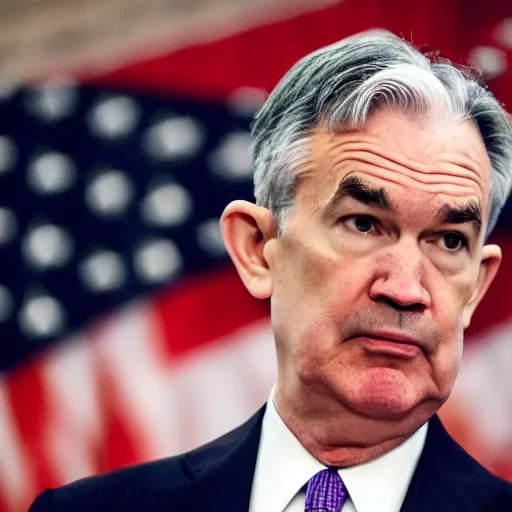 Image similar to jerome powell fighting himself in front of congress