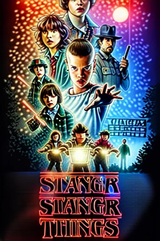 Stranger Things Season 5 Poster, high resolution, all, Stable Diffusion