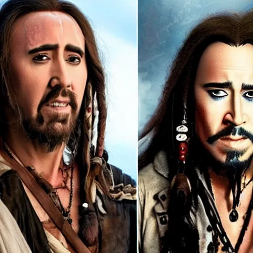 Image similar to Nicolas Cage as Jack Sparrow