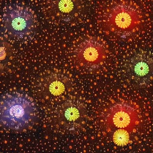 Image similar to diwali nightsky in year 2 1 0 0