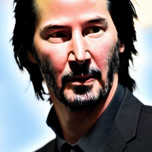 Image similar to photograph of keanu reeves as a 7 5 year old man, aged