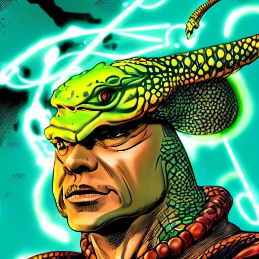 Image similar to captain lizard by jack kirby, ultra realistic, high definition, real life, artstation, cinematic lights