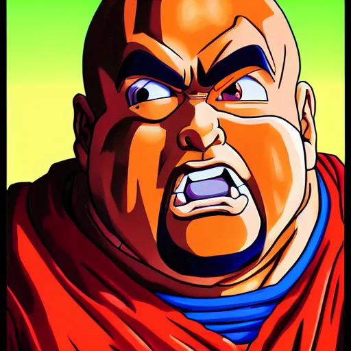 Image similar to portrait painting of big pun, art by akira toriyama, 4 k, dragon ball artstyle, cel shaded, highly detailed, epic lighting