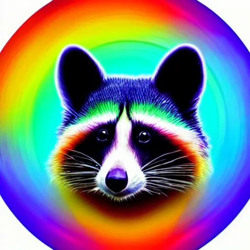 Prompt: rainbow cosmic raccoon