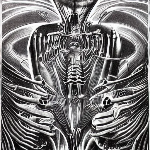 Image similar to post - punk new age album cover, psychedelic, magic, giger h. r.